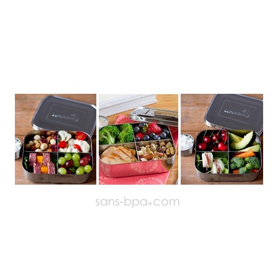 Boite 4 compartiments 100% inox QUAD GREEN