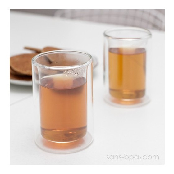 Lot 2 verres à thé double paroi