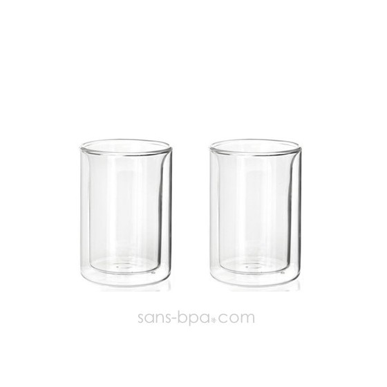 Lot 2 verres à thé double paroi