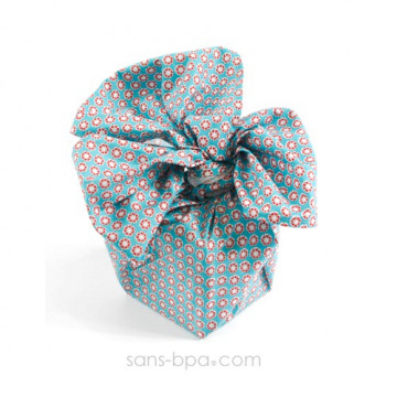 Furoshiki cadeau tissu Bio - Vert 2