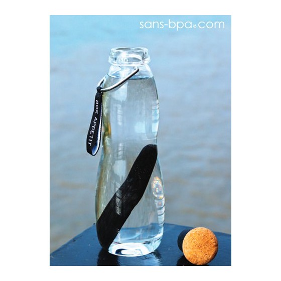 Bouteille filtrante Verre 650ml EAU GOOD VERRE - Black