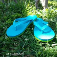 Tongs naturelles Turquoise Lime