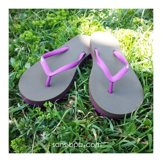Tongs naturelles Light Brown Violet