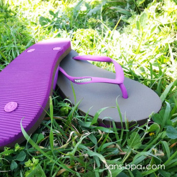 Tongs naturelles Navy Polka Dot Grey 2