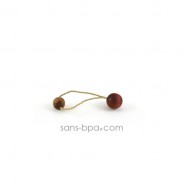 Élastique à cheveux Billes de bois 