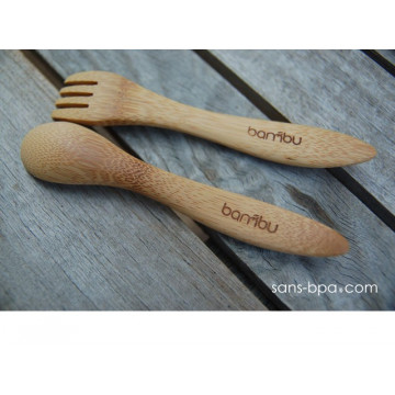 Lot de 2 Couverts bébé en bambou de BAMBU (6m+)