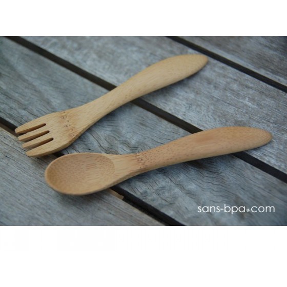 Lot de 2 Couverts bébé en bambou de BAMBU (6m+)