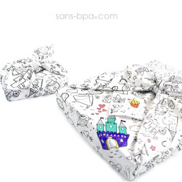 Furoshiki cadeau tissu Bio - Rose