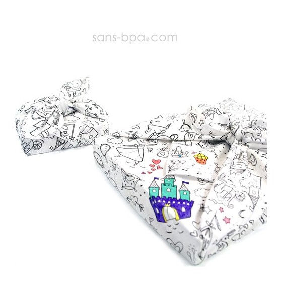 Furoshiki cadeau tissu Bio - Rose