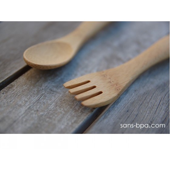 Lot de 2 Couverts bébé en bambou de BAMBU (6m+)