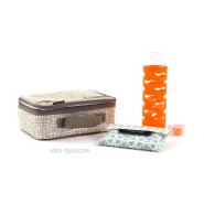 Pack Lunchbox Mesh + Gourde verre Mandarine + Pochette Small Géo