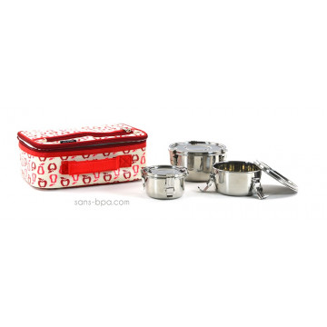 Pack Lunchbox Fruits + Boites inox 12 + 10 + 8 - Onyx