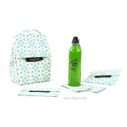 Pack Sac isotherme Lunchbag Géo + Gourde inox 600ml Bird + Bundle Géo