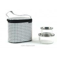 Pack Sac isotherme Cooler Bag B&W + Boites verre rondes 830ml + 400 ml Onyx