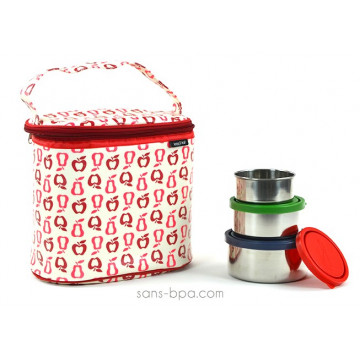 Pack Sac isotherme Coolerag Fruits + Trio boites gigognes Océan UKonserve