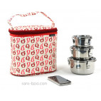 Pack Sac isotherme Cooler Bag Fruits + Boites inox 8 + 10 + 12 + Pack glace inox - Onyx