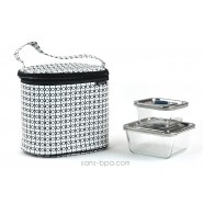 Pack Sac isotherme Cooler Bag W&B+ Boites verre carrées 890ml + 500 ml Onyx