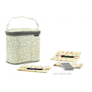 Pack Sac isotherme Cooler Bag Mesh + pack glace inox + Bundles Bloom