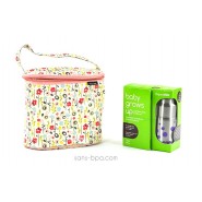 Pack Sac isotherme Cooler Bag Bloom + Kit biberon évolutif GL Pois Lavande Organic Kidz