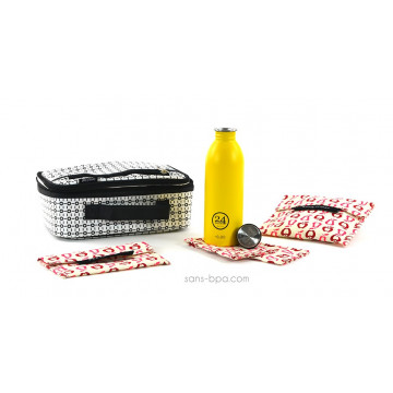 Pack Lunchbox B&W+ Gourde Jaune 24Bottle + Bundle Fruits