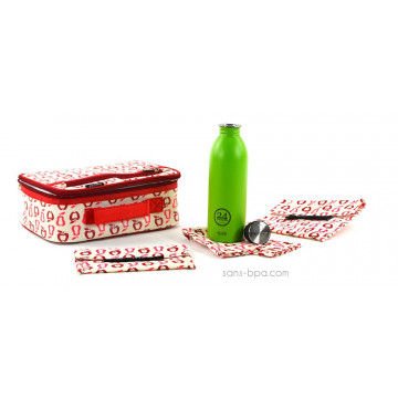 Pack Lunchbox Fruits + Gourde Green 24Bottle + Bundle Fruits