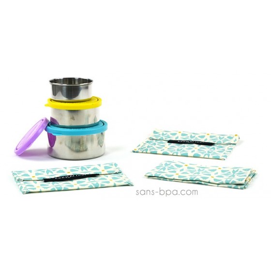 Pack Gourde inox 500 ml Azur 24 Bottle + Bundles Géo