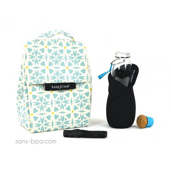 Pack Sac isotherme Lunchbag Géo + Gourde inox 600ml Bird + Bundle Géo