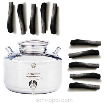 Pack Bonbonne inox 5 L + 5 filtres à charbon binchotan