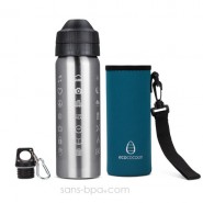 Pack gourde isotherme 600ml Iconspeack & sa housse Flower - Ecococoon