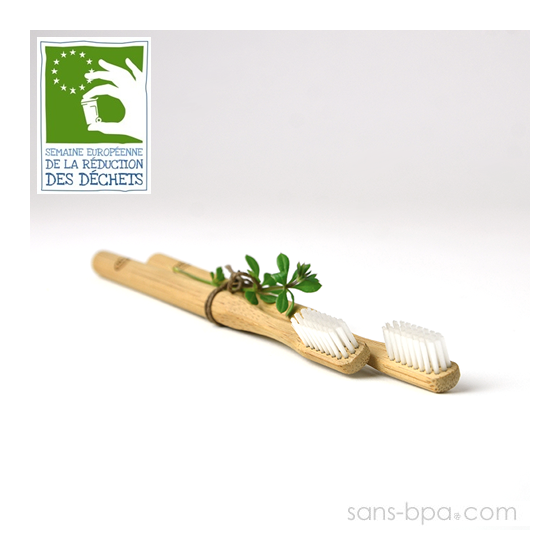 Lot 2 Brosses à dents bambou - Poils médium - Promo ZD