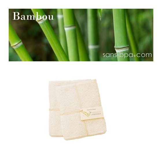 5 carrés lingettes bébé BAMBOU