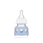 Biberon verre 120 ml BLEU CIEL