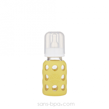Biberon verre 120 ml JAUNE CITRON