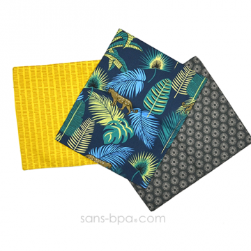 Lot 3 Mini-serviettes set coton Bio - Présent Durable