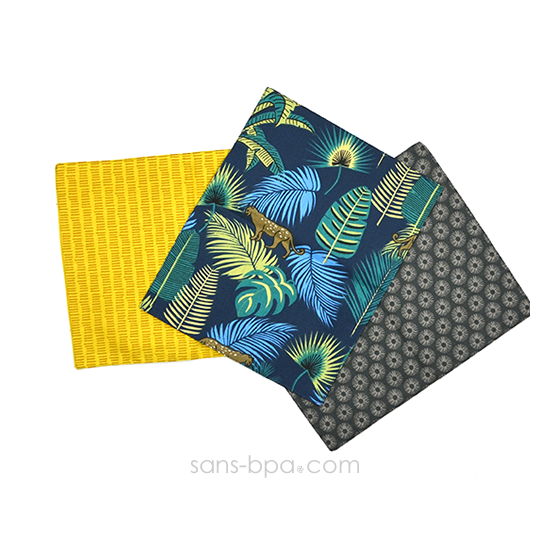 Lot 3 Mini-serviettes set coton Bio - Présent Durable