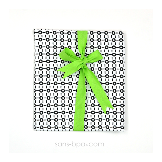 Pochette Cadeau BLACK & WHITE - ruban Vert