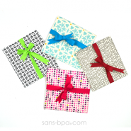 Pochette Cadeau BLACK & WHITE - ruban Vert