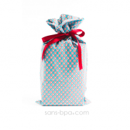 Pochette cadeau tissu Bio - Smart Bleu