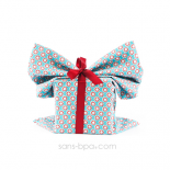 Pochette cadeau tissu Bio - Smart Bleu