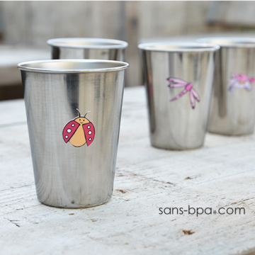 Verre inox 350 ml - Motif au choix