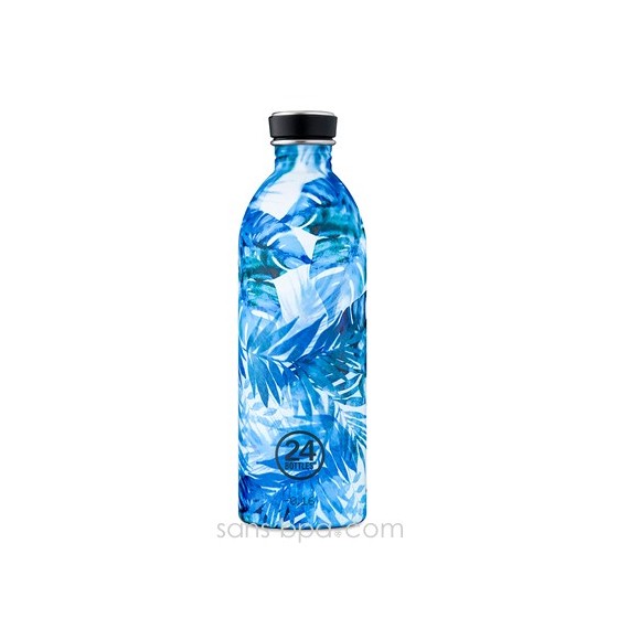 Gourde inox 1000 ml Inox - Floral Azur