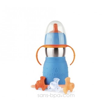 Gourde anti-fuite Safe Sippy 2 bleue de Kid Basix