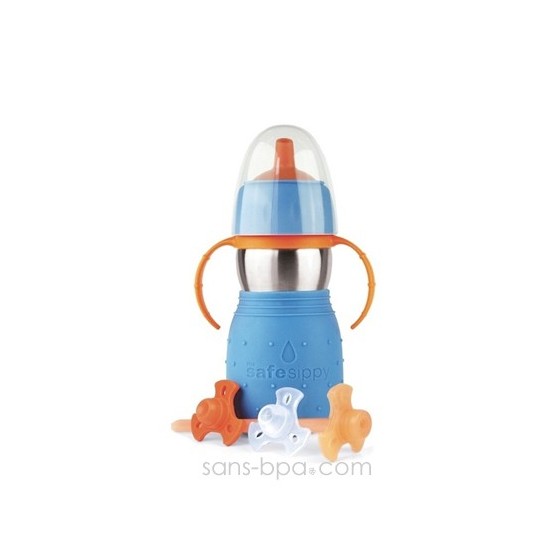 Gourde anti-fuite Safe Sippy 2 bleue de Kid Basix