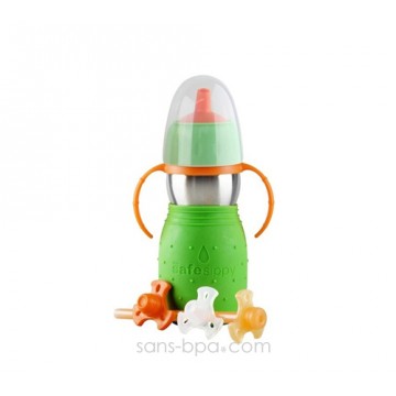 Gourde anti-fuite Safe Sippy 2 verte de Kid Basix