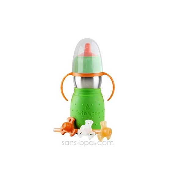 Gourde anti-fuite Safe Sippy 2 verte de Kid Basix