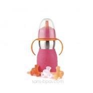Gourde anti-fuite Safe Sippy 2 rose de Kid Basix