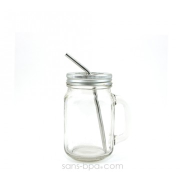 Lot 2 pailles inox & goupillon ~ Modèle COURT 2