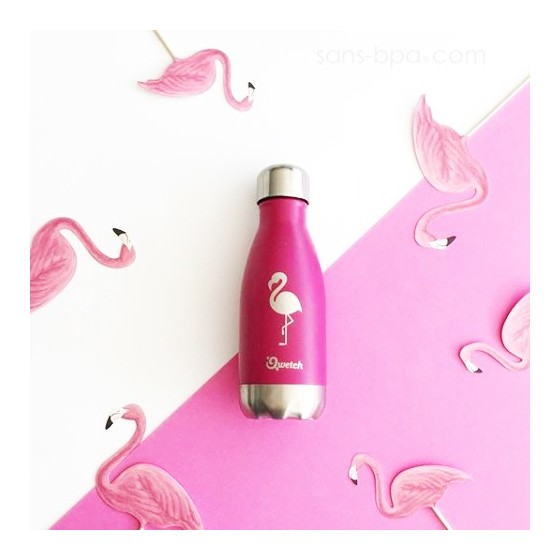 Bouteille isotherme inox - Flamant rose - 260 ml