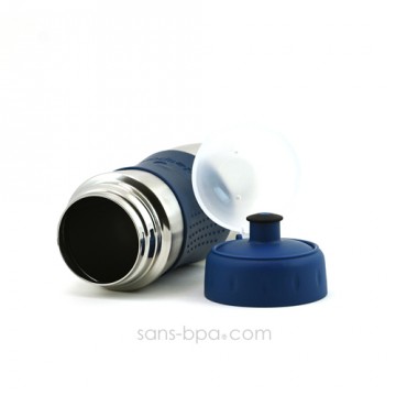 Gourde anti-choc enfant inox 473 ml BLEU NAVY Safe Sporter . KID BASIX
