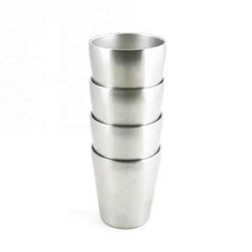 Lot 4 P'tites timbales inox isolé 200ml 2